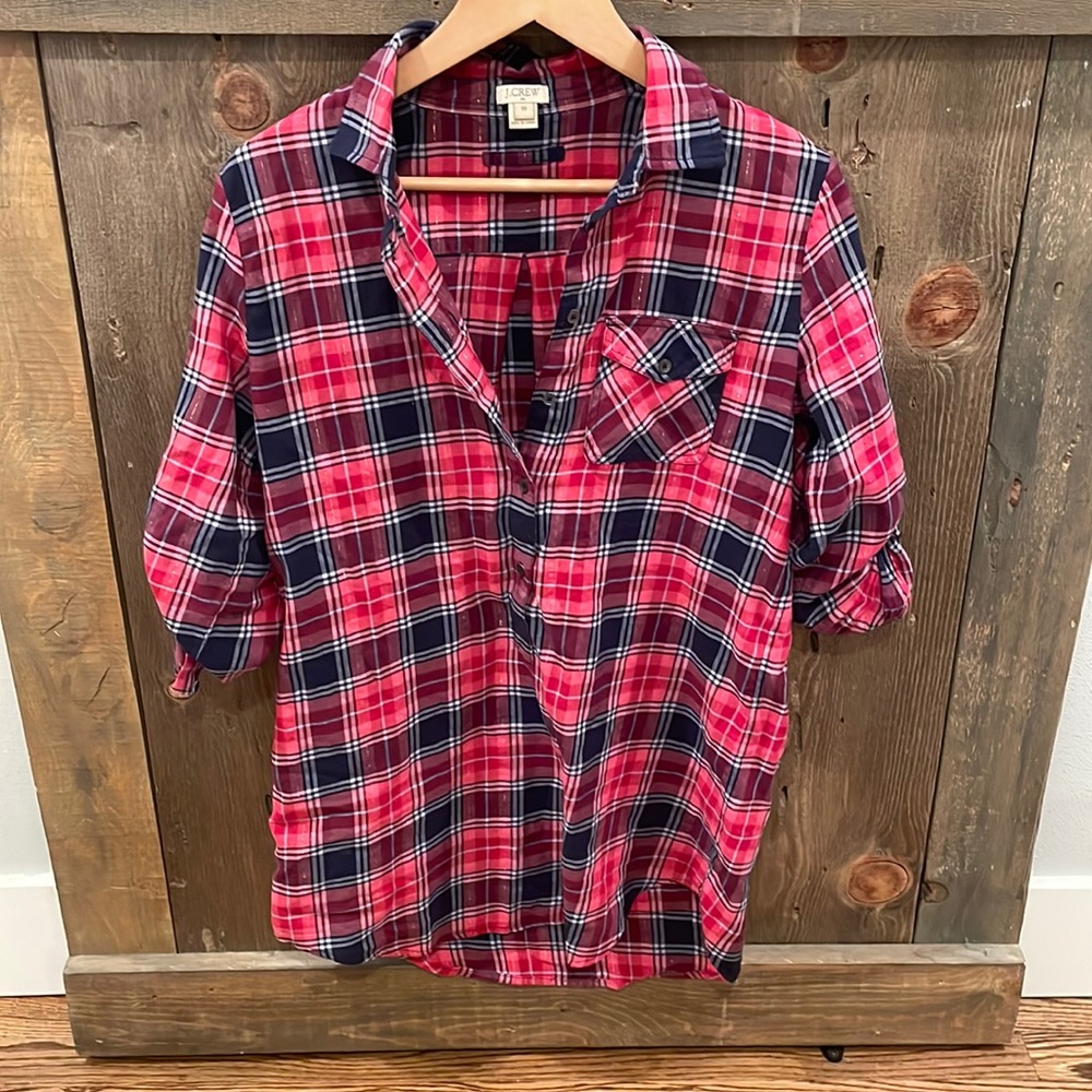 J Crew Plaid Tunic size XS